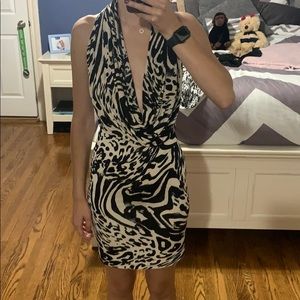 Printed form fitting dress